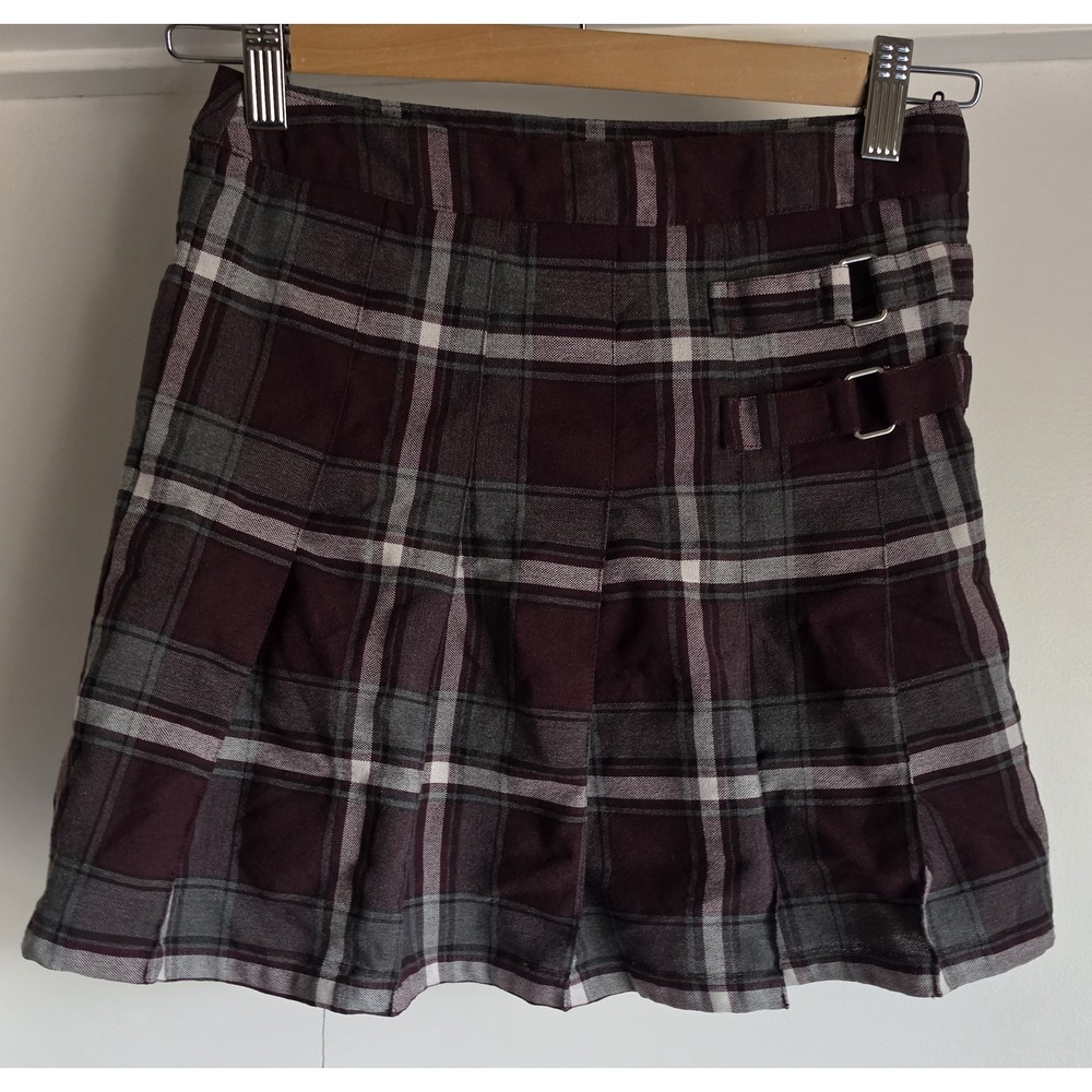 French Toast Girls Skort Size 10 Plaid Maroon Gray School Uniform Preppy